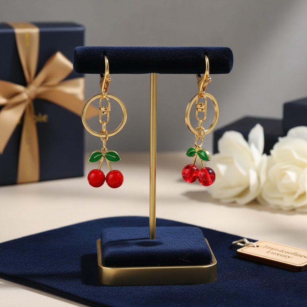 2 PIECE CHERRY PENDANT KEYCHAIN